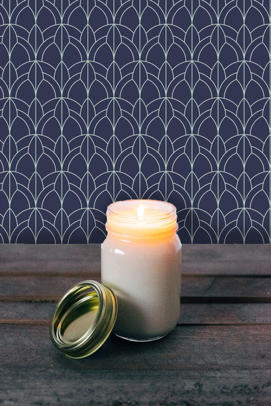 Leaves and Arches Art Deco Peel and Stick Wallpaper