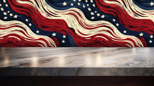 Abstract US Flag Wave Peel and stick Wallpaper