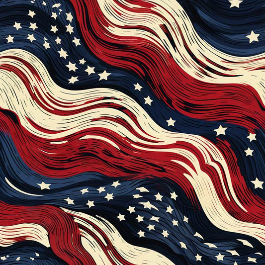Abstract US Flag Wave Peel and stick Wallpaper