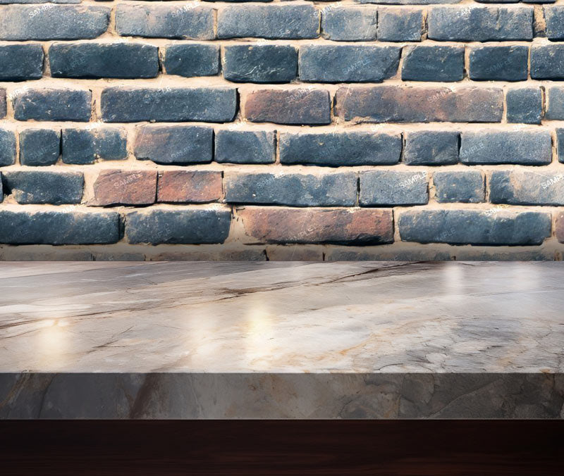 Brick wall removeable wallpaper pattern with bar top