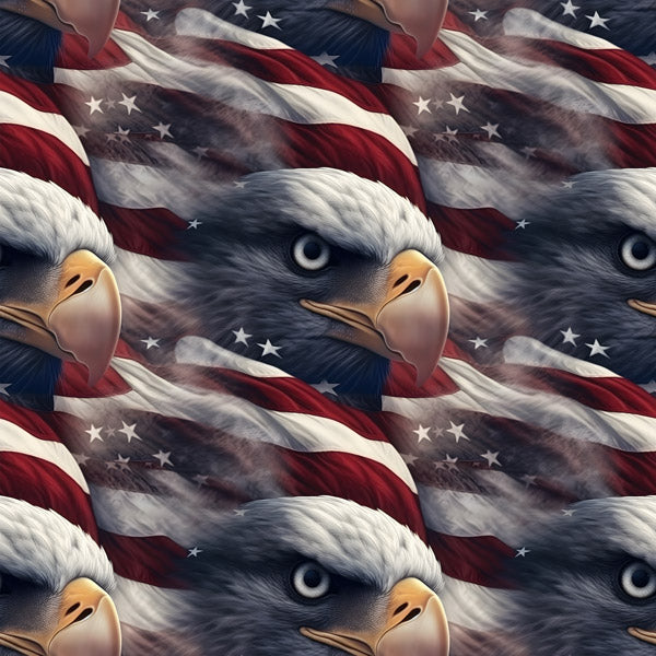 Bald Eagle and US Flag Peel and Stick Wallpaper