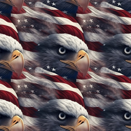 Bald Eagle and US Flag Peel and Stick Wallpaper