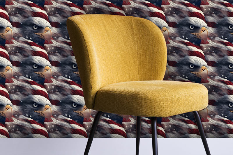 Bald Eagle and US Flag Peel and Stick Wallpaper