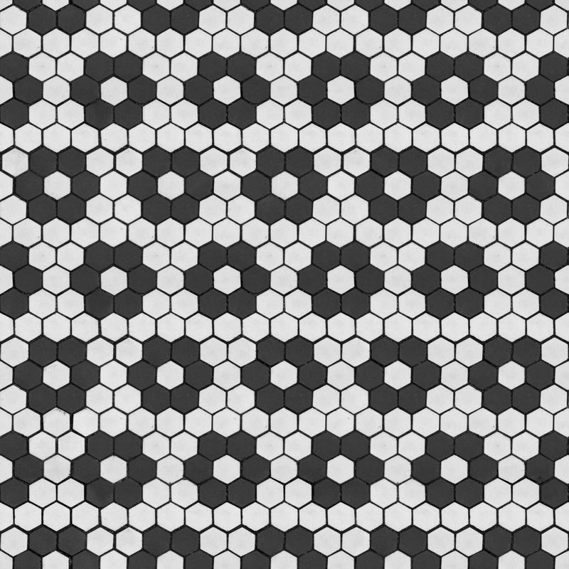 Black and White Double Hexagon Tile Peel and Stick Wallpaper