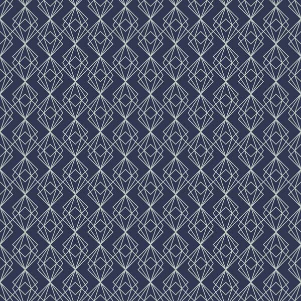 Dark Blue Multi Diamond Art Deco Peel and Stick Wallpaper