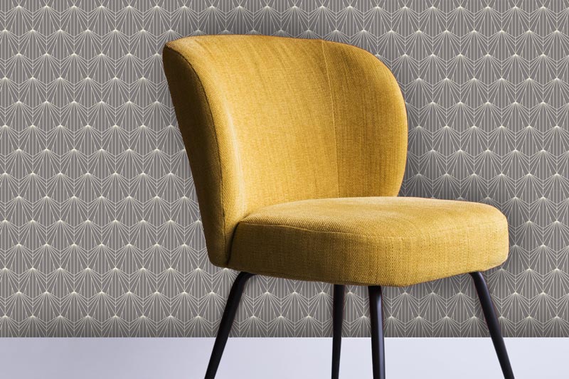 Falling Hexagons on Gray Art Deco Removable Wallpaper