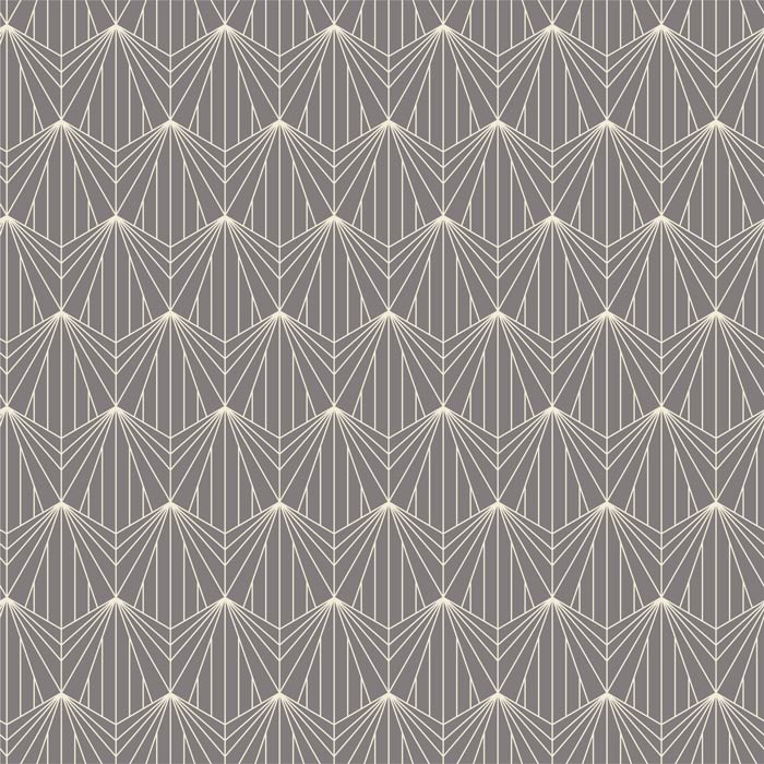 Falling Hexagons on Gray Art Deco Removable Wallpaper