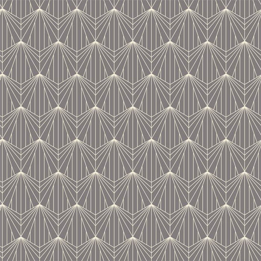 Falling Hexagons on Gray Art Deco Removable Wallpaper