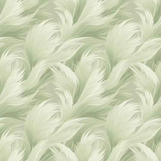 Feathery Green Botanical Peel and Stick Wallpaper