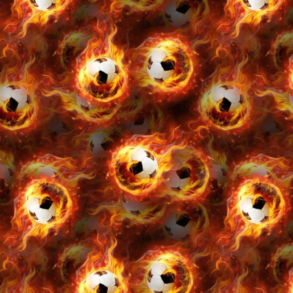 Flaming Soccer Balls Peel and Stick Wallpaper