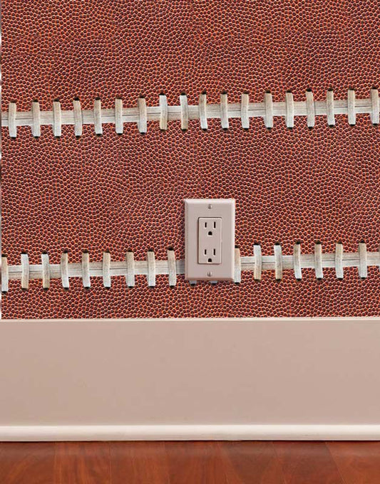Football Leather with Laces Horizontal Peel and Stick Wallpaper