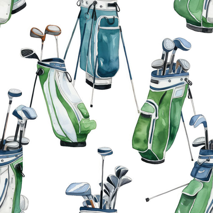 Golf Clubs Peel and Stick Wallpaper