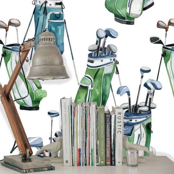 Golf Clubs Peel and Stick Wallpaper