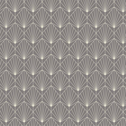 Gray Diamond Fan Art Deco Removable Wallpaper