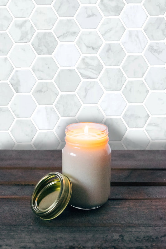 Hex Marble Tile Peel and Stick Wallpaper