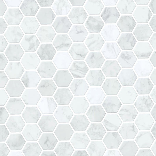 Hex Marble Tile Peel and Stick Wallpaper