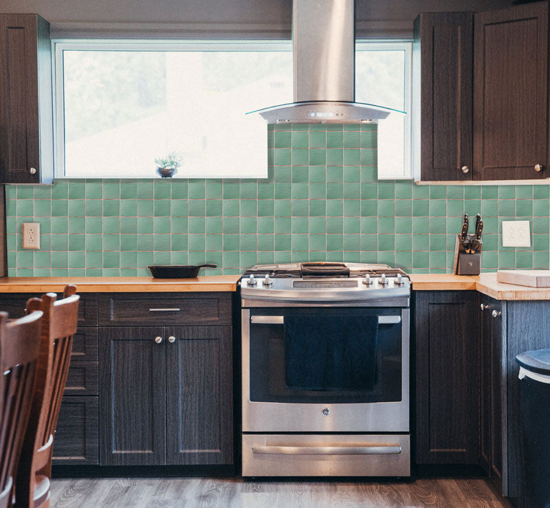 Light Green Tile Removable Wallpaper