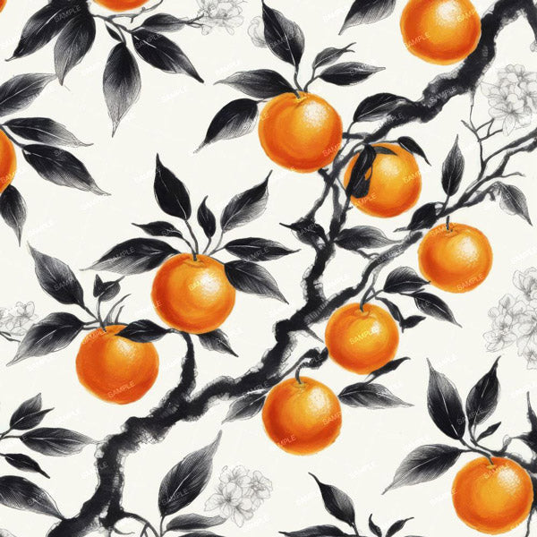 Mandarin Orange Peel and Stick Wallpaper