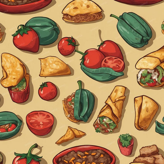 Mexican Food Peel and Stick Wallpaper