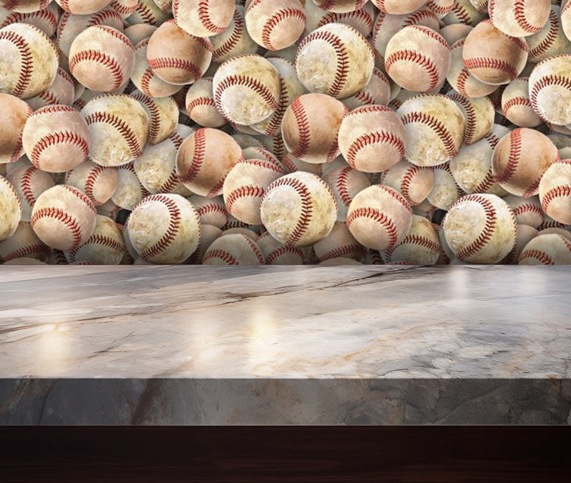 Old Baseballs Peel and Stick Wallpaper