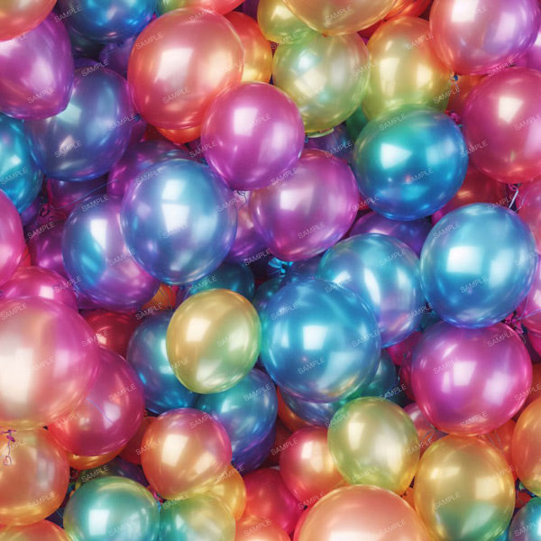 Colorful party balloons removable wallpaper pattern