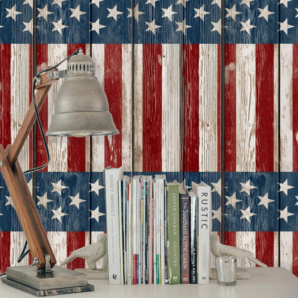 Patriotic Wood Peel and Stick Wallpaper