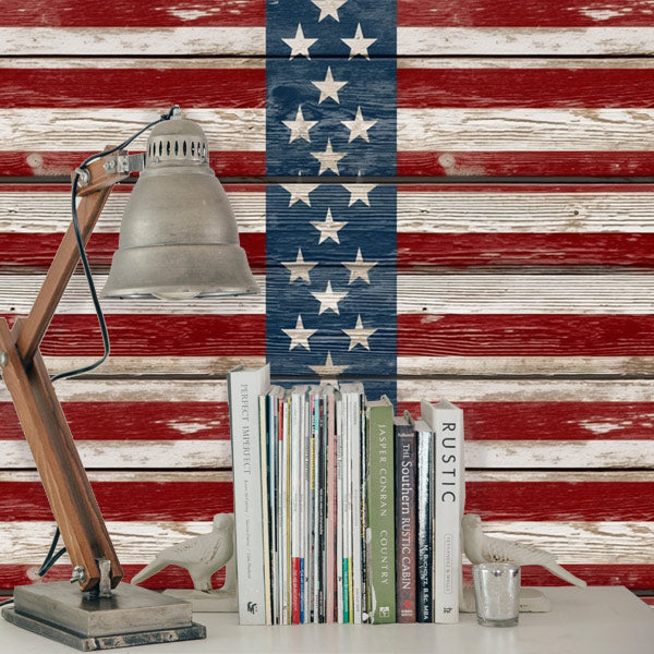 Patriotic Wood Peel and Stick Wallpaper