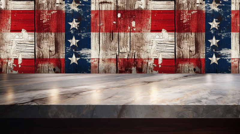 Red White and Blue Distressed Wood Removable Wallpaper