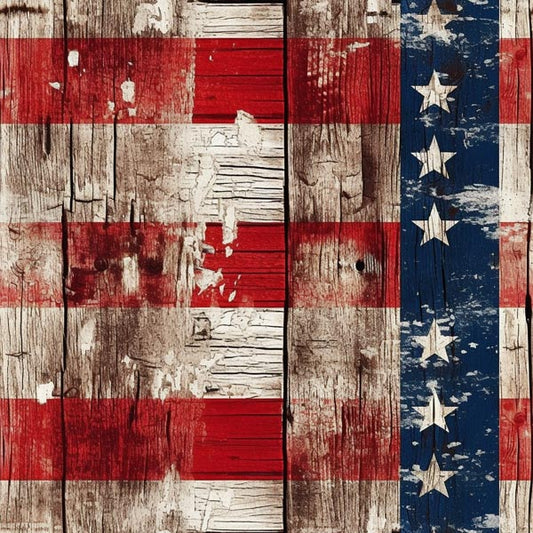 Red White and Blue Distressed Wood Removable Wallpaper