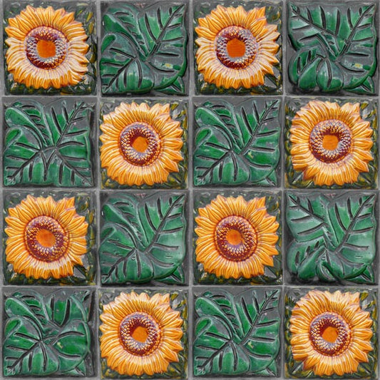 Sunflower Tile Peel and Stick Wallpaper