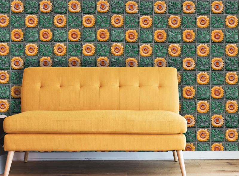 Sunflower Tile Peel and Stick Wallpaper