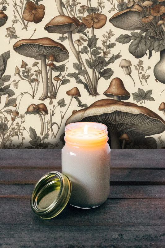 Vintage Magic Mushrooms Peel and Stick Wallpaper