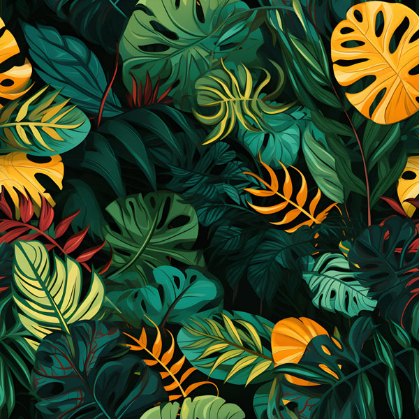 Vivid Jungle Leaves Removable Wallpaper