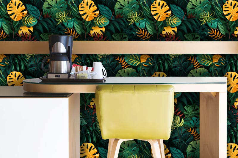 Vivid Jungle Leaves Removable Wallpaper