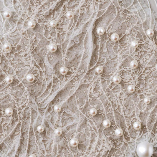 Lace With Pearls Removable Wallpaper