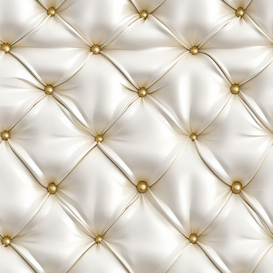White Diamond Tufted Leather Removable Wallpaper