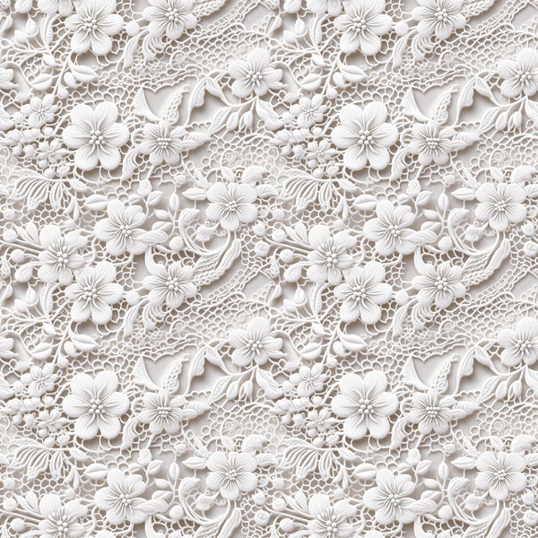 White Floral Lace Removable Wallpaper