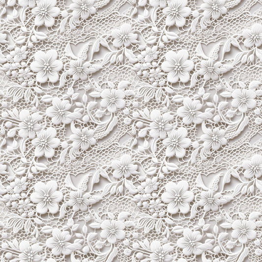 White Floral Lace Removable Wallpaper