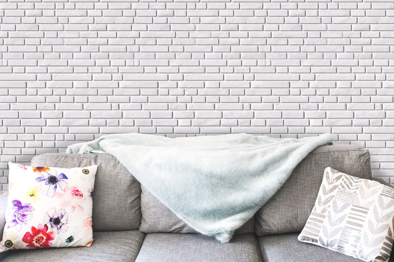 White Brick Wall Peel and Stick Wallpaper