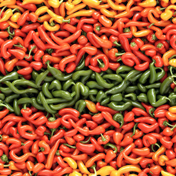 Yellow Red and Green Peppers Removable Wallpaper