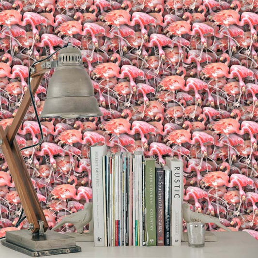 Pink Flamingo Peel and Stick Wallpaper