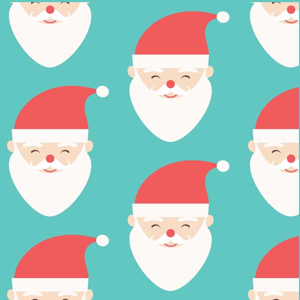 Cartoon Santa on Blue Background Wallpaper