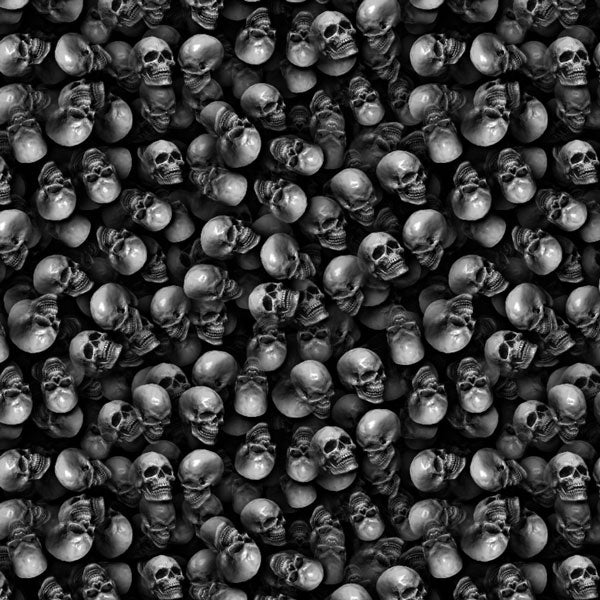 3D Skulls Black and White Peel and Stick Wallpaper