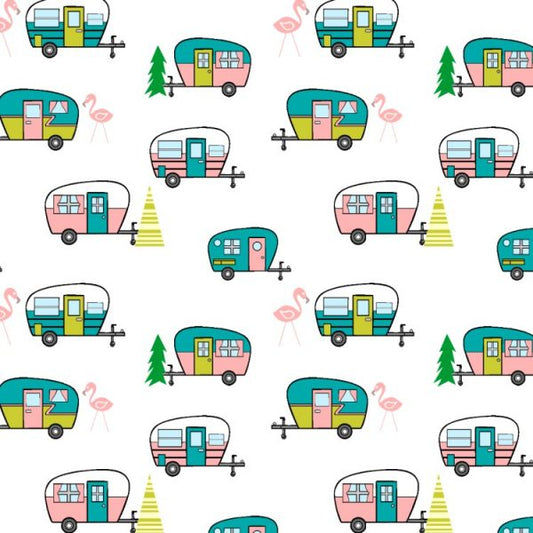 Cartoon Campers Peel and Stick Wallpaper
