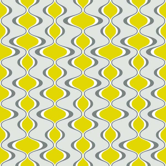 Cooking with gas mid century modern peel and stick wallpaper yellow white gray