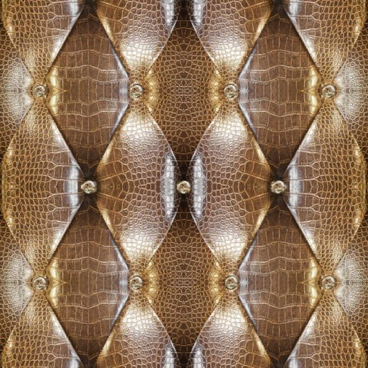 Crocodile Brown Upholstery Wallpaper