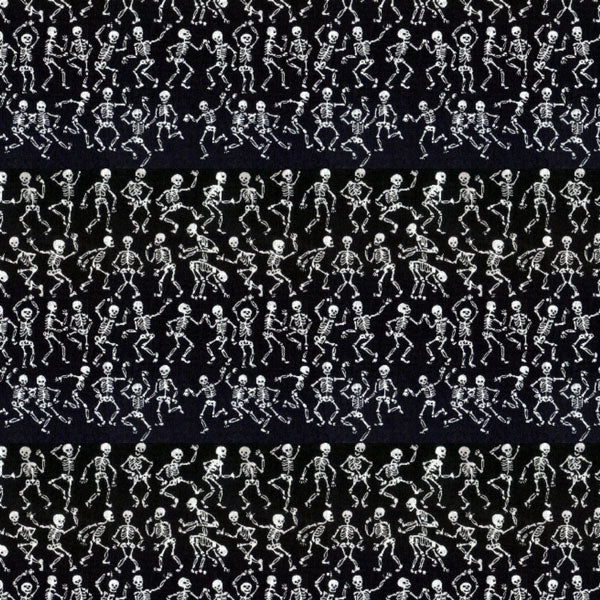 Dancing Skeletons Black and White Peel and Stick Wallpaper