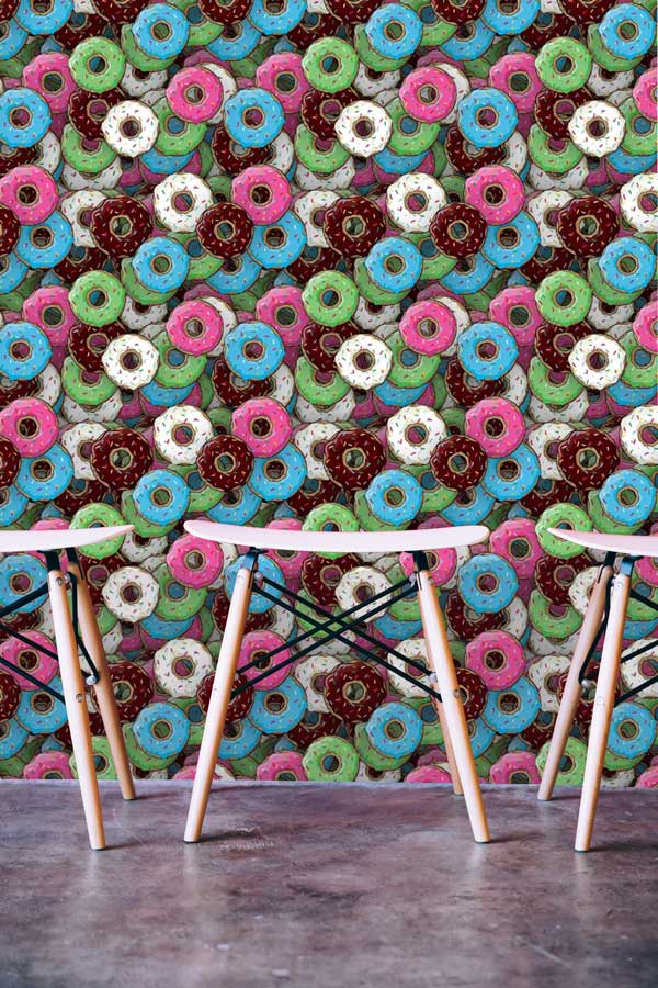 Doughnuts-with-sprinkles-peel-and-stick-wallpaper-stools