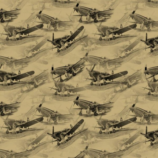 Vintage-Airplane-Peel-and-stick-wallpaper-brown