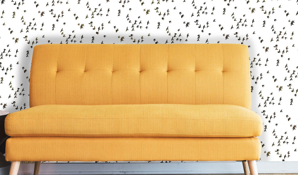    Flock-of-Birds-Black-and-White-Peel-and-Stick-Wallpaper-couch